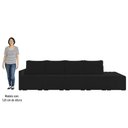 Ver imagem 5 de Sofá Ilha Modular com Puff para Sala Living 432cm Georgia K04 Veludo Preto - Mpozenato