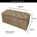 Ver imagem 2 de Bau Solteiro Capitonê Pé de Cama Decoração Guarda Objetivos - Bege