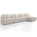 Ver imagem 5 de Sofá 5 Lugares com Chaise Direito Sala Living 388cm Arlo F04 Bouclê Bege - Lyam Decor