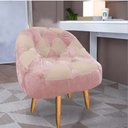 Ver imagem 1 de Poltrona Paloma Escritório Sala Pé Palito Suede Rosa Bebê e Suede Bege Rosado - Dominic Decor
