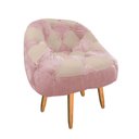 Ver imagem 2 de Poltrona Paloma Escritório Sala Pé Palito Suede Rosa Bebê e Suede Bege Rosado - Dominic Decor