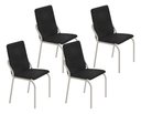Ver imagem 1 de Kit 4 Cadeiras Malibu Corino Tempest Preto Tubo Champanhe