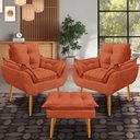 Ver imagem 1 de Kit 2 Poltrona Opala Puff Descanso para Os Pés:terra Cota