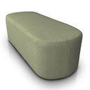 Ver imagem 4 de Puff Michael Orgânico Oval Curvo Redondo para Sala Confortável e Reforçado Bouclé