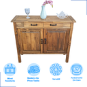 Ver imagem 4 de Balcão Buffet Cozinha Madeira Maciça Rustica 2 Portas Imbuia