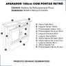 Balcão Buffet Cozinha Madeira Maciça Rustica 2 Portas Imbuia - 2