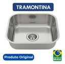 Ver imagem 4 de Cuba Pia Cozinha Embutir Aço Inox Tramontina Acetinado Quadrada Fosca 40x34 Decormobily Prateado