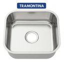 Ver imagem 5 de Cuba Pia Cozinha Embutir Aço Inox Tramontina Acetinado Quadrada Fosca 40x34 Decormobily Prateado