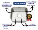 Ver imagem 6 de Cuba Pia Cozinha Embutir Aço Inox Tramontina Acetinado Quadrada Fosca 40x34 Decormobily Prateado