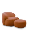 Ver imagem 2 de Conjunto Poltrona Base Giratória e Puff Decorativo Charlote Sala de Estar Bouclê Terracota G88 - Gra