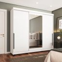 Ver imagem 1 de Roupeiro Madri 3 Portas de Correr com Espelho 217x213cm Branco 250831