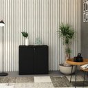Ver imagem 4 de Armário Baixo com 02 Portas 75x80x42cm Wlab80 Preto Ônix