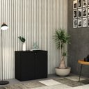 Ver imagem 2 de Armário Baixo com 02 Portas 75x80x42cm Wlab80 Preto Ônix