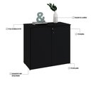 Ver imagem 5 de Armário Baixo com 02 Portas 75x80x42cm Wlab80 Preto Ônix