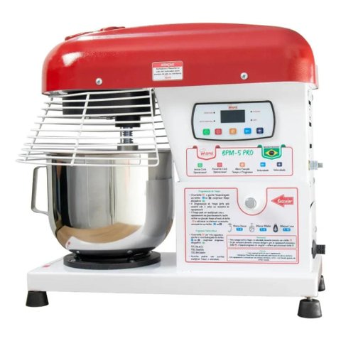 Batedeira Planetária Industrial 5L 10 Velocidades Bivolt Branca - Maná