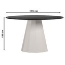 Ver imagem 2 de Mesa de Jantar 135x135 Cm Isis com Vidro Off White Preto – New Ceval