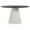 Ver imagem 1 de Mesa de Jantar 135x135 Cm Isis com Vidro Off White Preto – New Ceval