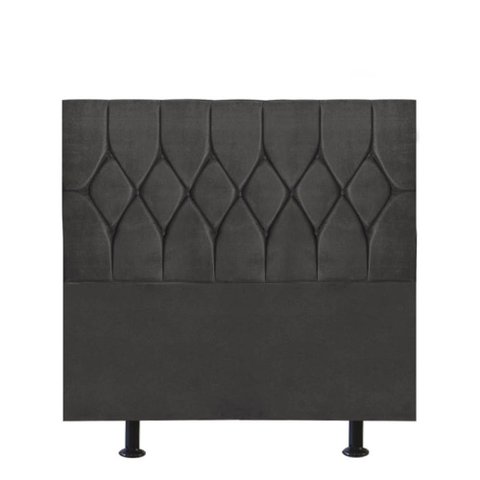 Cabeceira Estofada Cama Box Solteiro 100cm Istambul Corino Cinza Escuro- Mabe Magazine