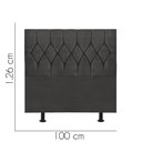 Ver imagem 3 de Cabeceira Estofada Cama Box Solteiro 100cm Istambul Corino Cinza Escuro- Mabe Magazine