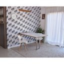 Ver imagem 1 de Conjunto de Mesa Dobrável Retrátil 1,40 Branco/Noronha Inox + 2 Cadeiras Eiffel Slim - Branco