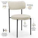 Ver imagem 4 de Mesa para Sala de Jantar Valência com 06 Cadeiras Sala de Jantar Louise L02 Linho Champagne - Lyam D