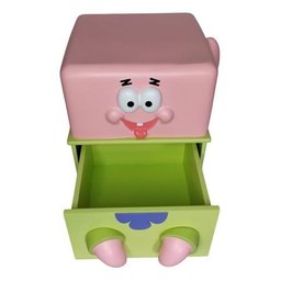 Mesa de Cabeceira Infantil Tema Bob Esponja Calça Quadrada - Rosa - 5