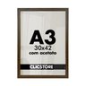 Kit 05 Molduras A3 30x42cm com Acetato e Fundo para Quadros Diplomas Certificados Fotos:tabaco - 1