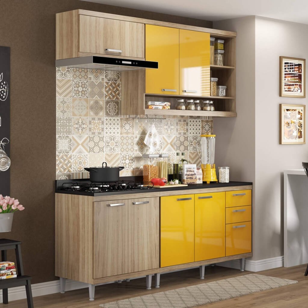 Cozinha Compacta 5 Peças e 7 Portas Madeirado Lilies Móveis - 1