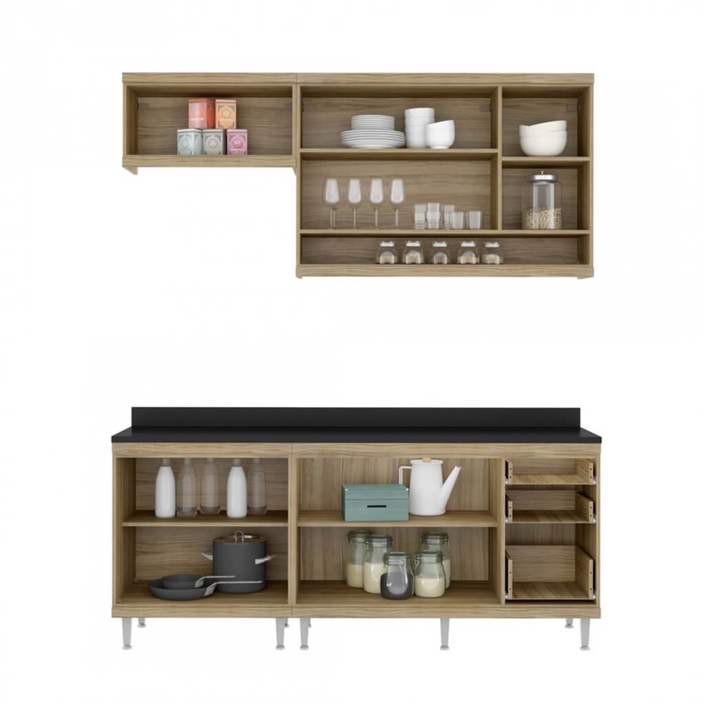 Cozinha Compacta 5 Peças e 7 Portas Madeirado Lilies Móveis - 3