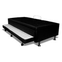 Ver imagem 1 de Cama Box Bau Solteiro com Auxiliar Semi Ortopedica Suede 088x188:preto