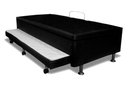 Ver imagem 1 de Cama Box Bau Solteiro com Auxiliar Semi Ortopedica Suede 088x188:preto