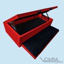 Ver mais imagens de Cama Box Bau Solteiro com Auxiliar Semi Ortopedica Suede 088x188:preto