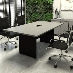 Mesa de Reunião Escritório 1,80m com Caixa Tomadas F5 - 1