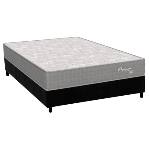 Cama Box Casal: Colchão Molas Ensacadas Orthoflex Masterpocket Orvieto Unic + Base Black(138x188)