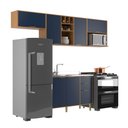 Ver imagem 1 de Cozinha Compacta Domus 6 Portas 3 Gavetas Nogal/royal - Hecol Móveis