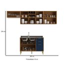 Ver imagem 2 de Cozinha Compacta Domus 6 Portas 3 Gavetas Nogal/royal - Hecol Móveis