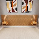 Ver imagem 3 de Cabeceira King Ripada Quarto Manila 2 Mesas e Led Nature