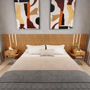 Ver imagem 2 de Cabeceira King Ripada Quarto Manila 2 Mesas e Led Nature