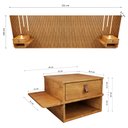 Ver imagem 4 de Cabeceira King Ripada Quarto Manila 2 Mesas e Led Nature