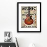 Quadro Music Guitarra - 60x48cm:madeira Preta - 1