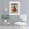 Quadro Music Guitarra - 60x48cm:madeira Preta - 2