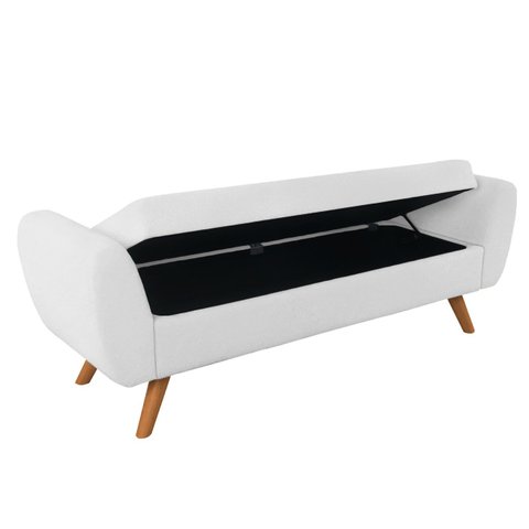 Recamier Bau Italia 1,40m Suede Branco - Inova Decor Inova Decorações