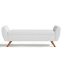 Ver imagem 2 de Recamier Bau Italia 1,40m Suede Branco - Inova Decor Inova Decorações