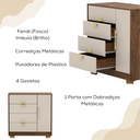 Ver imagem 3 de Comoda com Espelho 4 Gavetas 1p 93 Cm Bel Imbuia Fendi Vlr