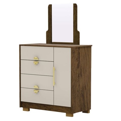 Comoda com Espelho 4 Gavetas 1p 93 Cm Bel Imbuia Fendi Vlr