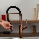 Ver imagem 2 de Torneira Para Cozinha Gourmet Misturador Monocomando Piranga Pingoo.casa - Dourado Rose