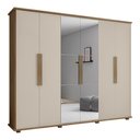 Ver imagem 1 de Guarda Roupa com Espelho 6 Portas Bolzano Cinamomo Off White