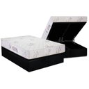 Ver imagem 1 de Cama Box Baú Queen: Colchão Espuma D33 Luckspuma Supreme Floral + Base CRC Suede Black(158x198)