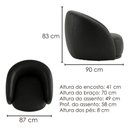 Ver imagem 3 de Poltrona Decorativa Organica Joy Base Giratoria Courino Tcs 724 Moll