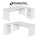 Ver imagem 6 de Mesa para Escritório em L Pé Painel 3 Gavetas 170cm Branco F5 Office